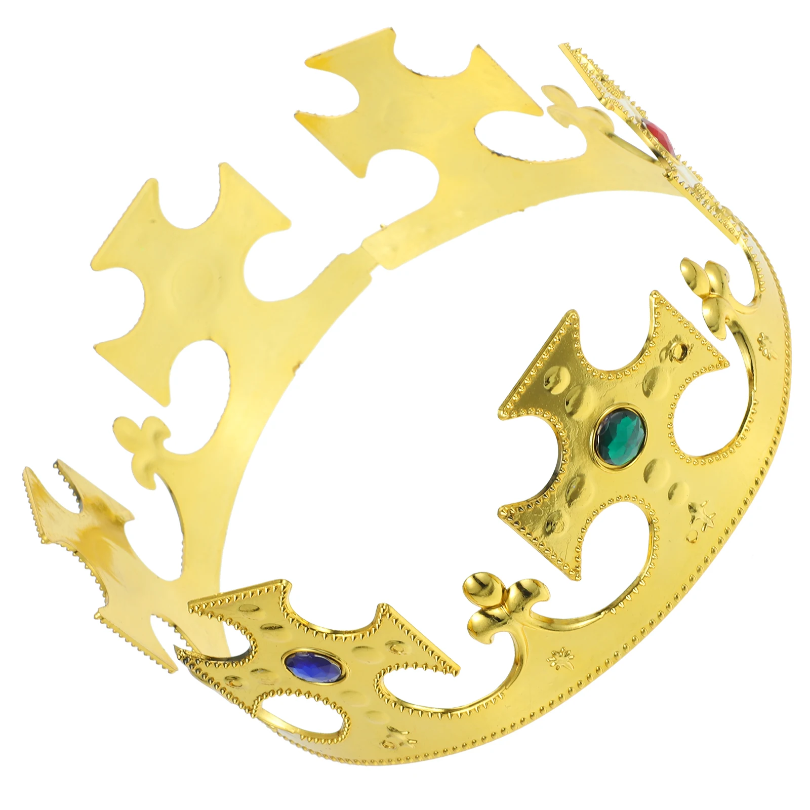 

Golden Crown Props Halloween Cosplay Hats Birthday Carnival Headdress Royal Style Bright Color Lightweight