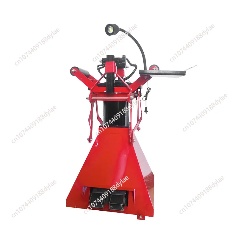 

Pneumatic tire expander, foot-operated tire expander, support, auto maintenance tool, manual tire stripping machine