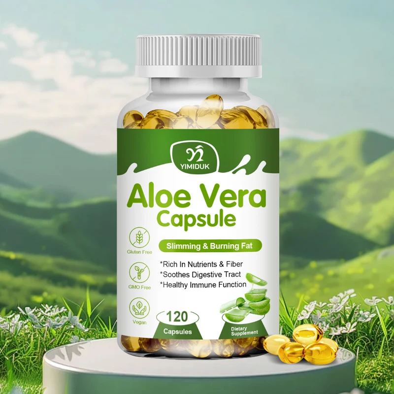 

Organic Aloe Vera Capsules, Support Gut, Digestive, & Immune Health, Helps Maintain Balanced Stomach Acidity