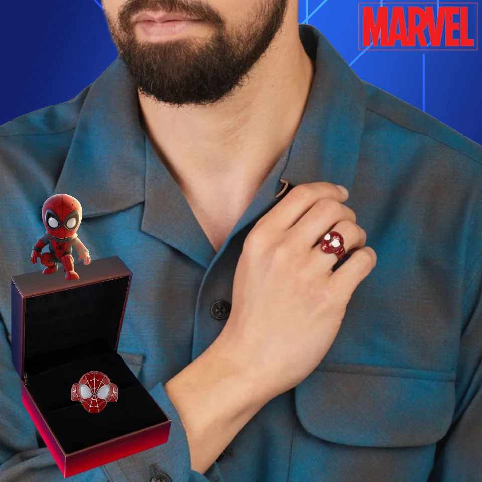 新しいマーベルスパイダーマン少年ファッション人格漫画アニメ周辺デザインクールトレンドカップルリング学生ホリデーギフトおもちゃ