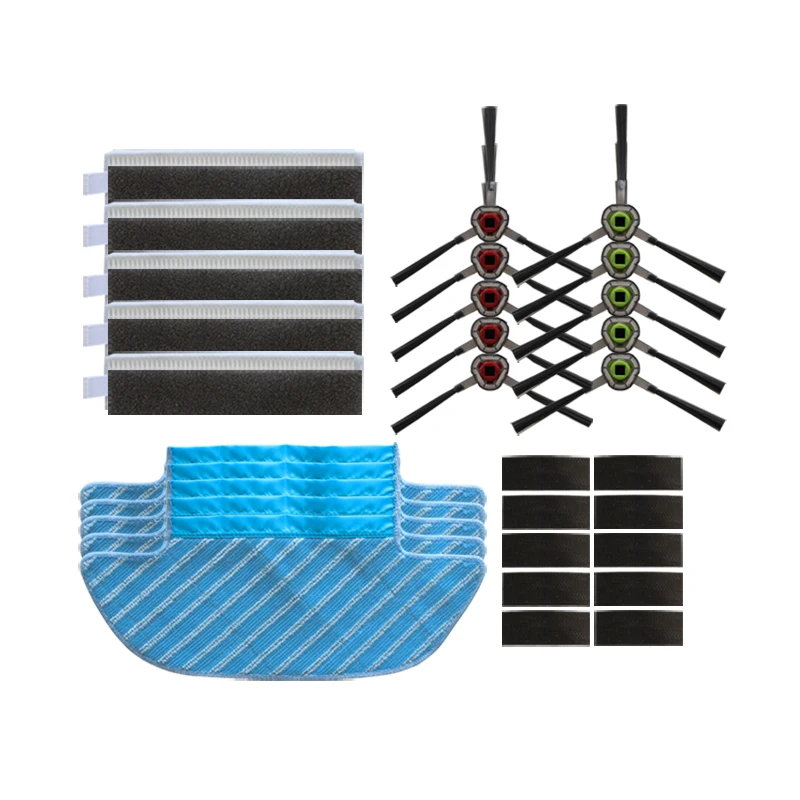 Vacuum Cleaner Hepa Filter Side Brush Mop Cloth Rags for Ecovacs Deebot OZMO Slim 10 DK35 Robot Vacuum Cleaner Parts Replacement