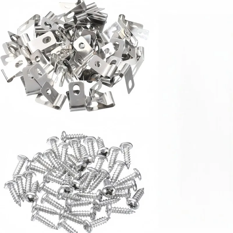 

110 Clips + 110 Nails, R-Type Metal Fence Clips, for Livestock Fence & Wire Binding