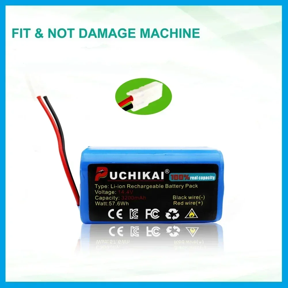 14.4V 4S1P 18650 1090 cecotec Battery Pack For Xiaomi G1 HG2 14.8V 5Ah Robotic vacuum cleaner Built in BMS Rechargeable Battery