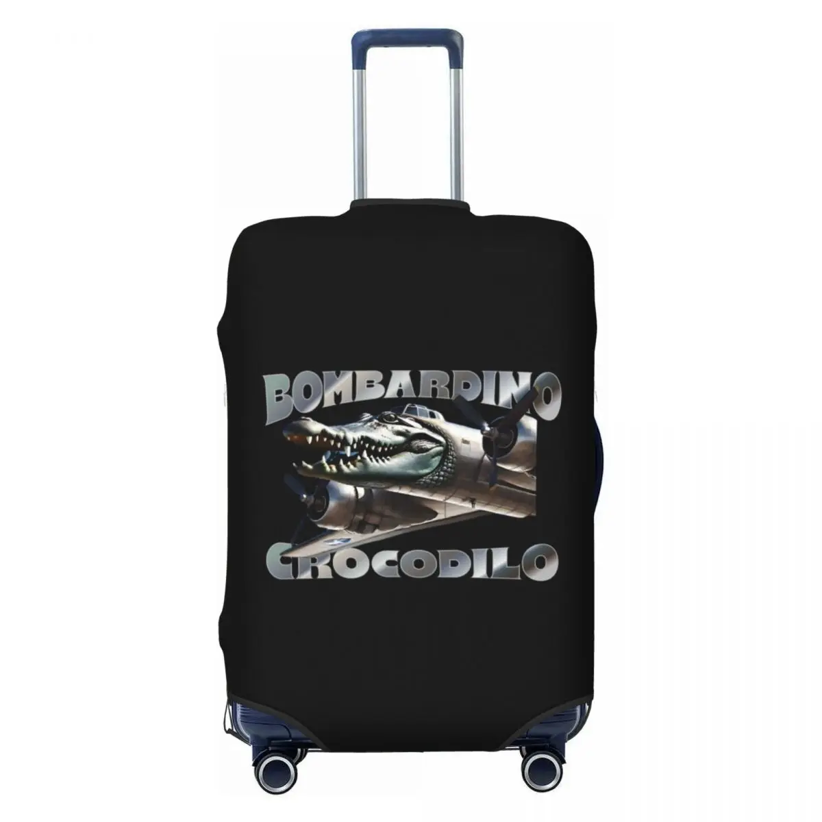 

Custom Italian Brainrot Bombardino Crocodilo Suitcase Cover Elastic Luggage Protective Covers for 18-32 inch