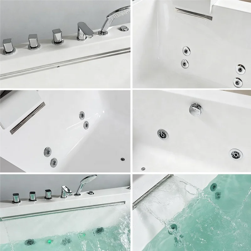Luxury Large 2-Persons Acrylic Whirlpool Massage Drop Built In Air Spa Hot Tubs Bathtubs