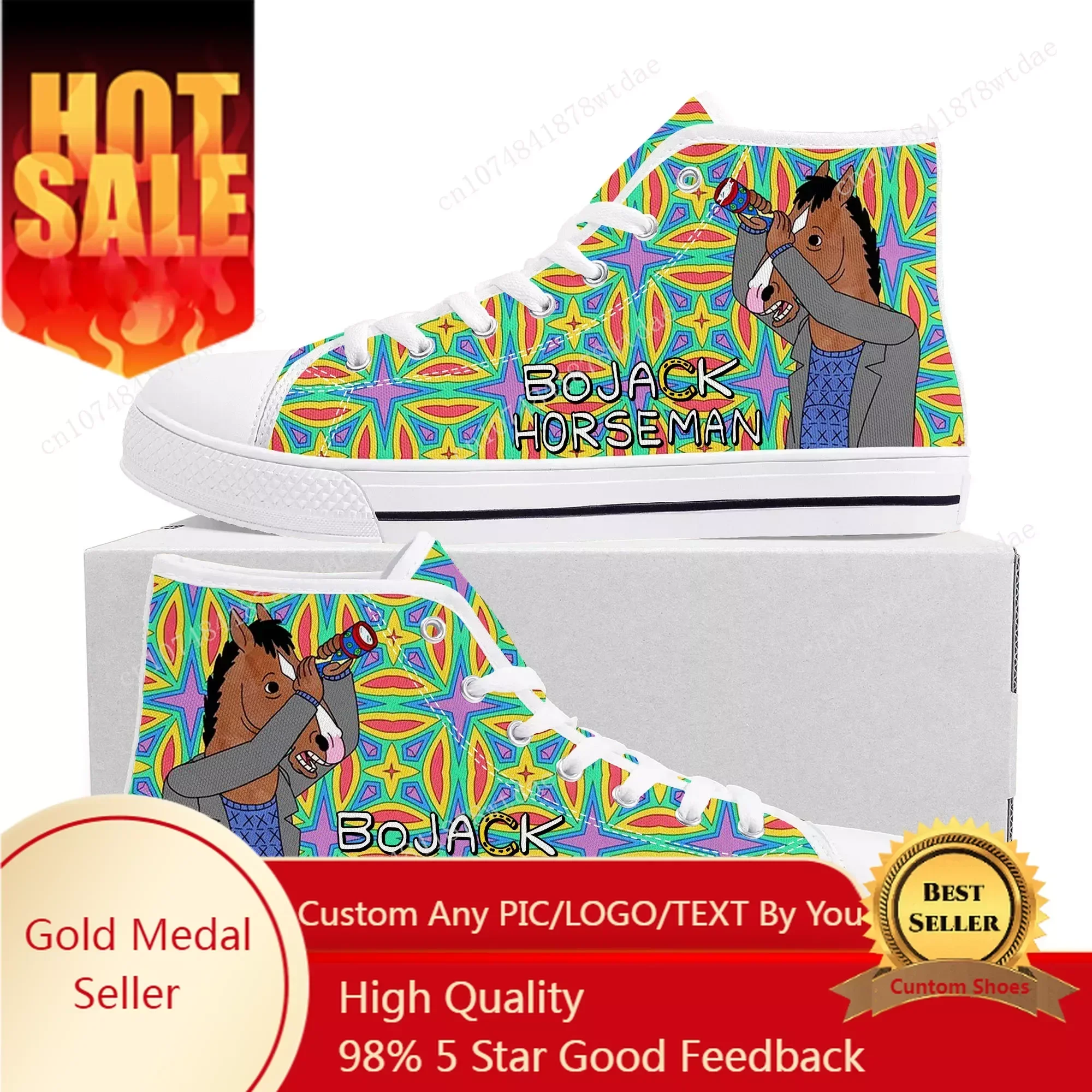 

Horse Man High Top Sneakers Mens Womens Teenager BoJack High Quality Canvas Sneaker Comics Manga Couple Customized Shoes