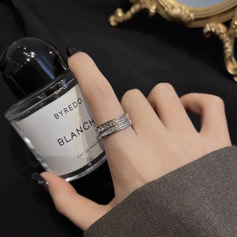 

Fashionables men's silver plated stainless steel ring square cubic zirconia rings jewelry accessories wholesale sizes 7-13