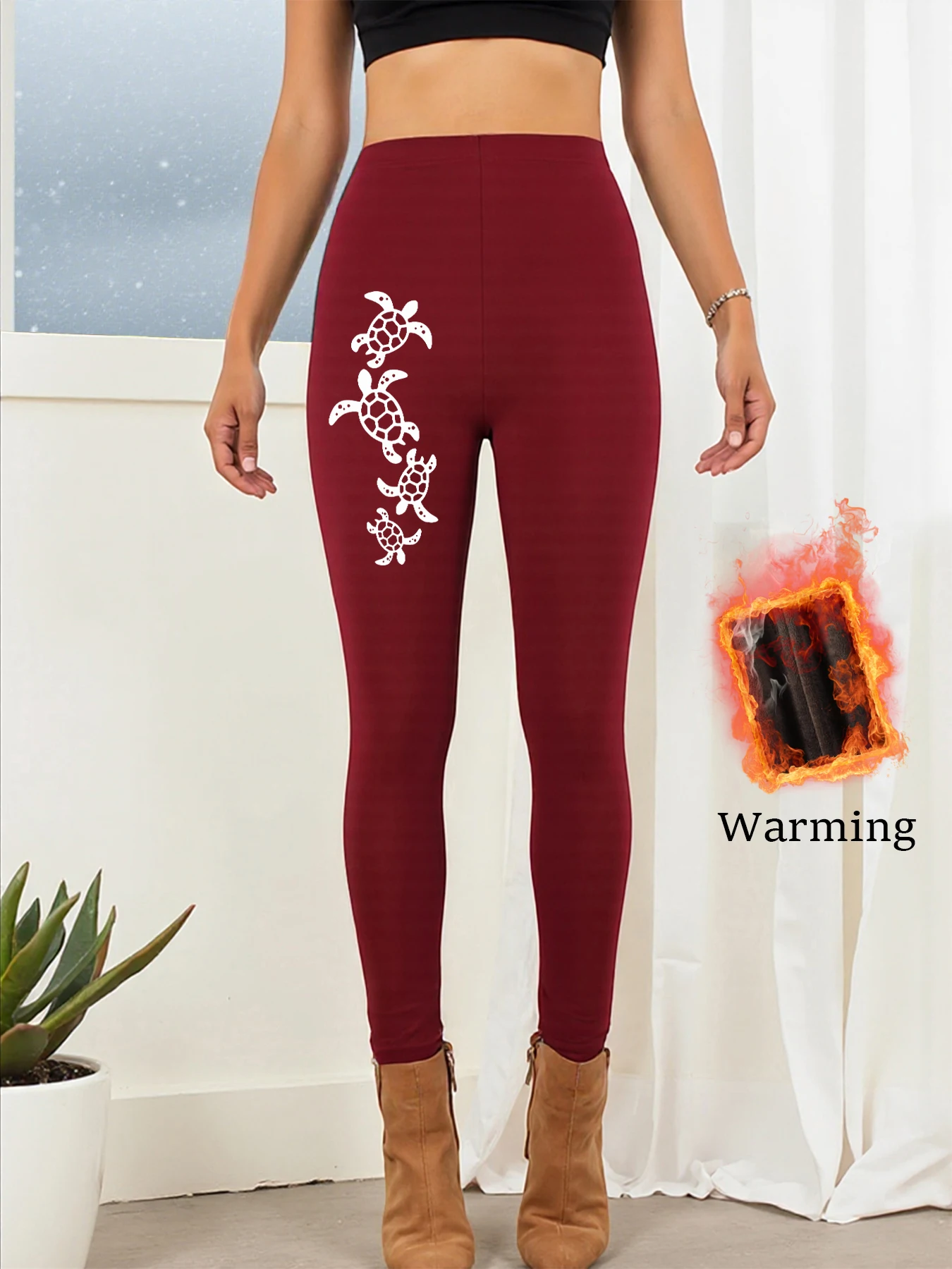 Tartaruga Nuoto Stampa ordinata Pantaloni lunghi Moda femminile Leggings alti elastici Caldi nuovi vestiti Collant per il sollevamento dell'anca All-Match