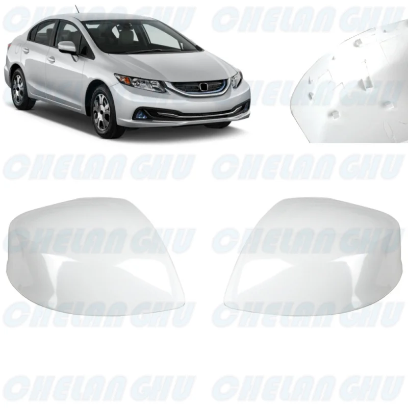 

1 Pair white paintable Rear Mirror Housing Cover Cap for Honda Civic 2012 2013 2014 2015 car accessories