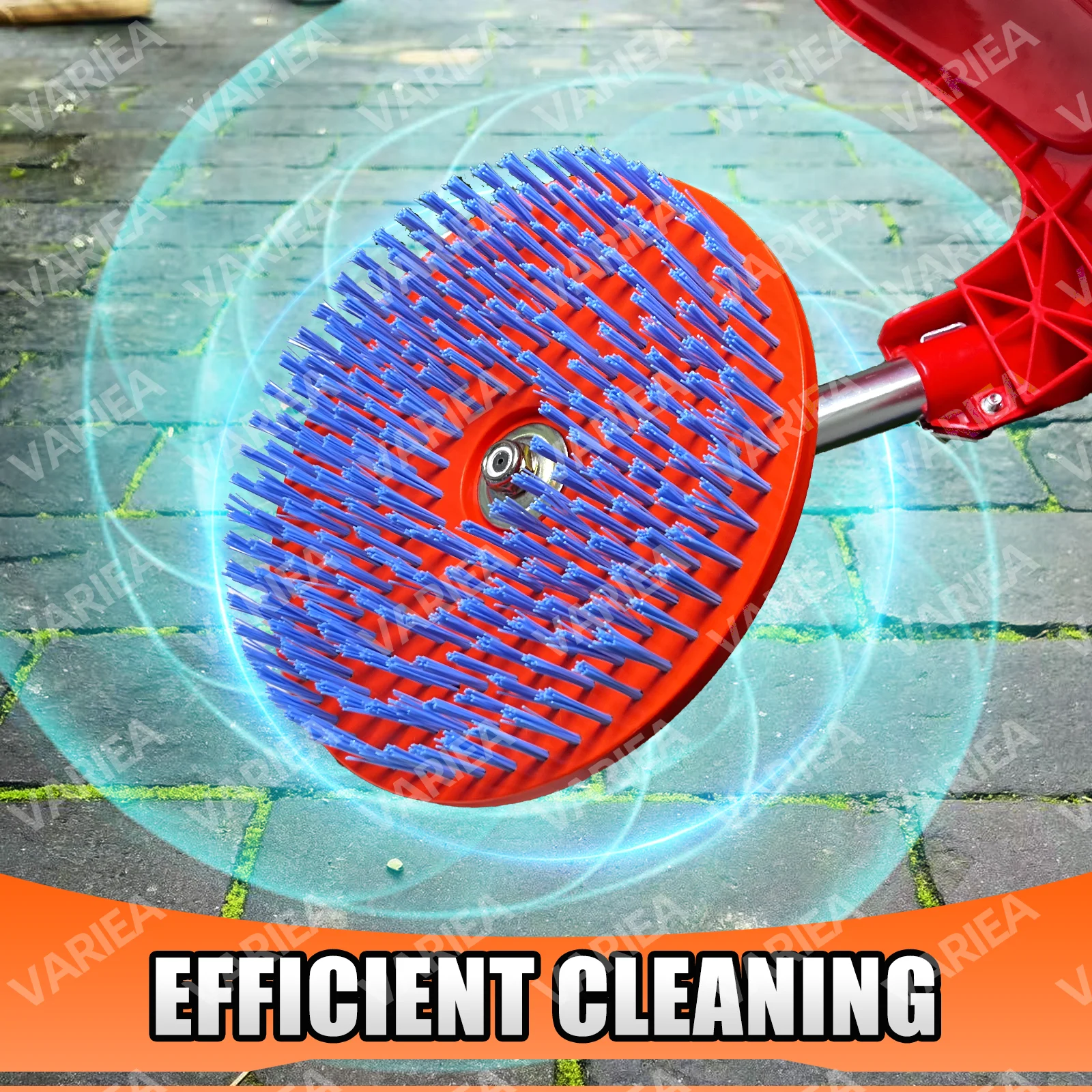 VARIEA - Round Cleaning Brush Head, Replacement Brush Head for Lawn Mower, Size 25.4 cm, Garden Lawn Care Accessory, Wear-Resist