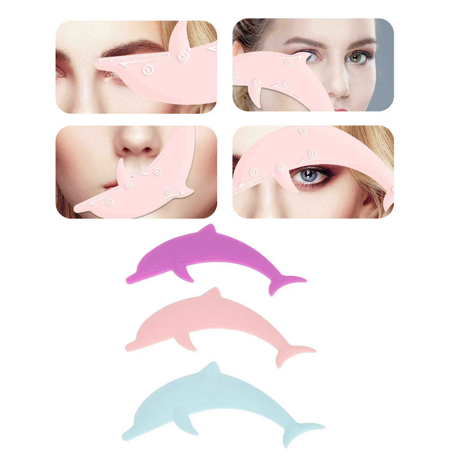 3pcs Silicone Eyelash Applicator Baffle Dolphin Shaped Prevent Smudging Eyelash Applicator Baffle