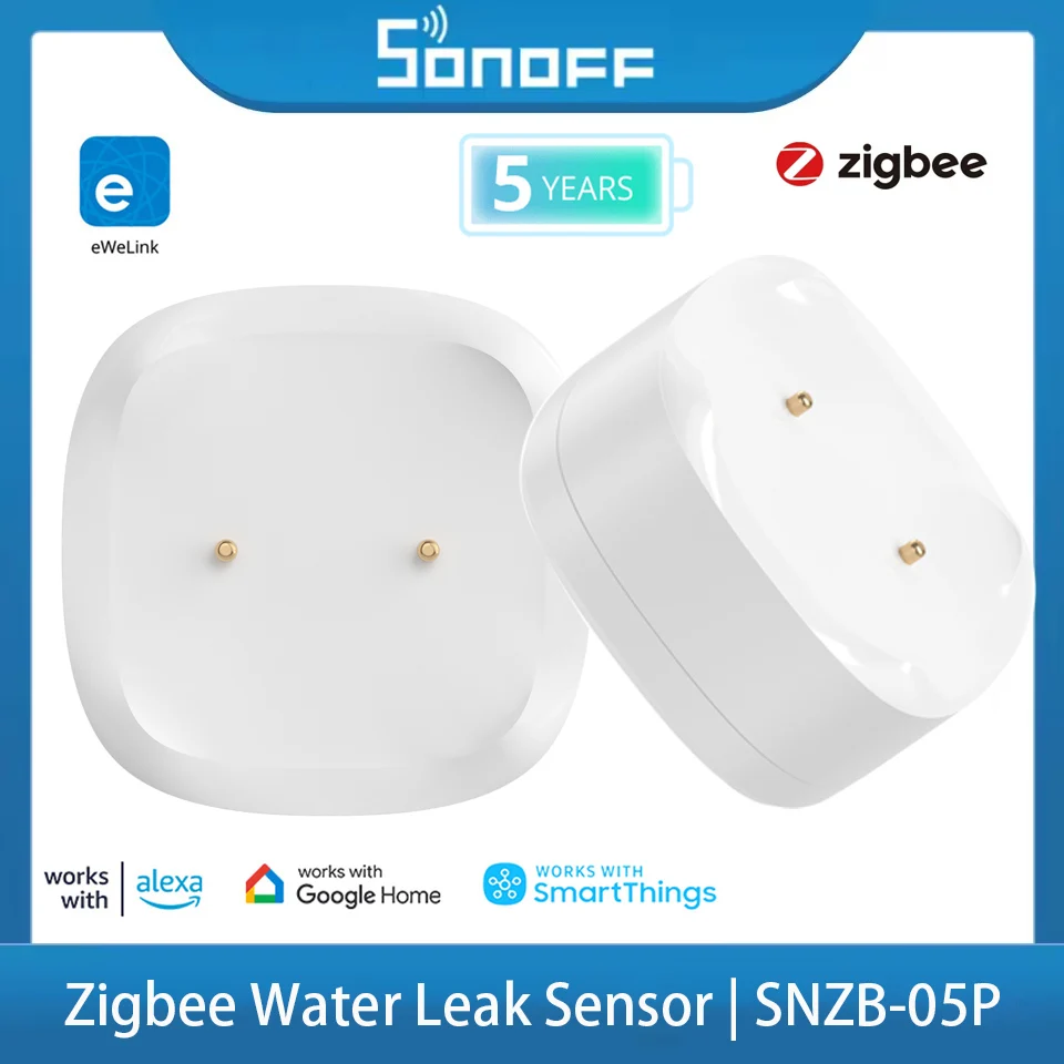 

SONOFF SNZB-05P Zigbee 3.0 Детектор утечки воды 5-летний срок службы IP67 Водонепроницаемый пульт дистанционного управления Умный дом с Alexa Google Home