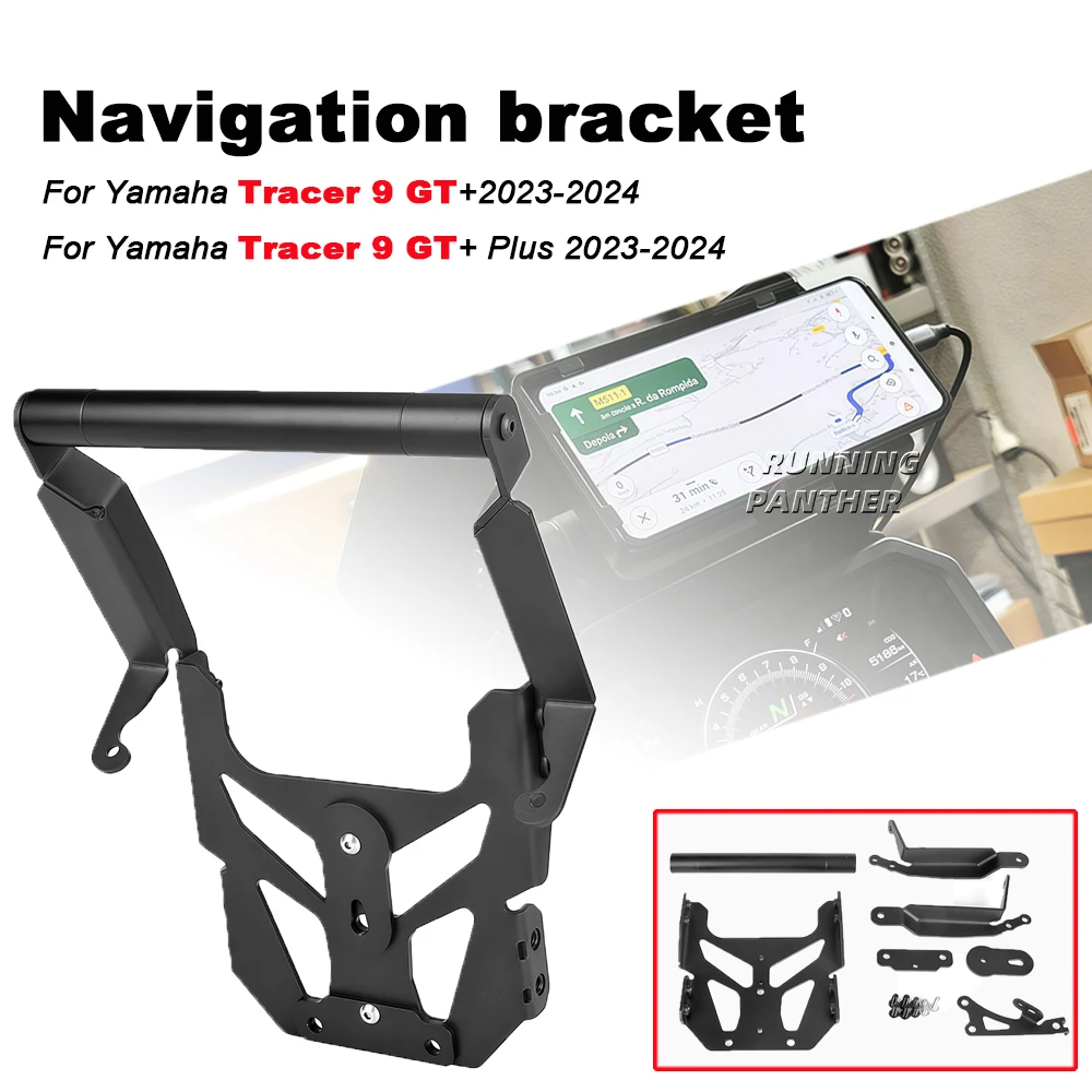 2023 2024 Tracer 9 GT+ GPS Navigation Phone Holder For YAMAHA Tracer 9GT+ Plus Tracer9gt Plus Cellphone Bracket Extension Holder