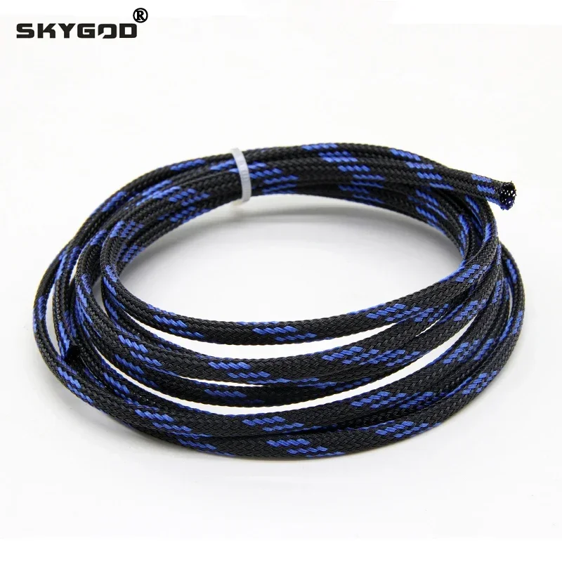 

1~50m Black-Blue PET Braid Sleeves 2/4/6/8/10/12/14/16/20/25/30/40/50mm High Density Insulated Snake Skin Cable Wrap Sheath