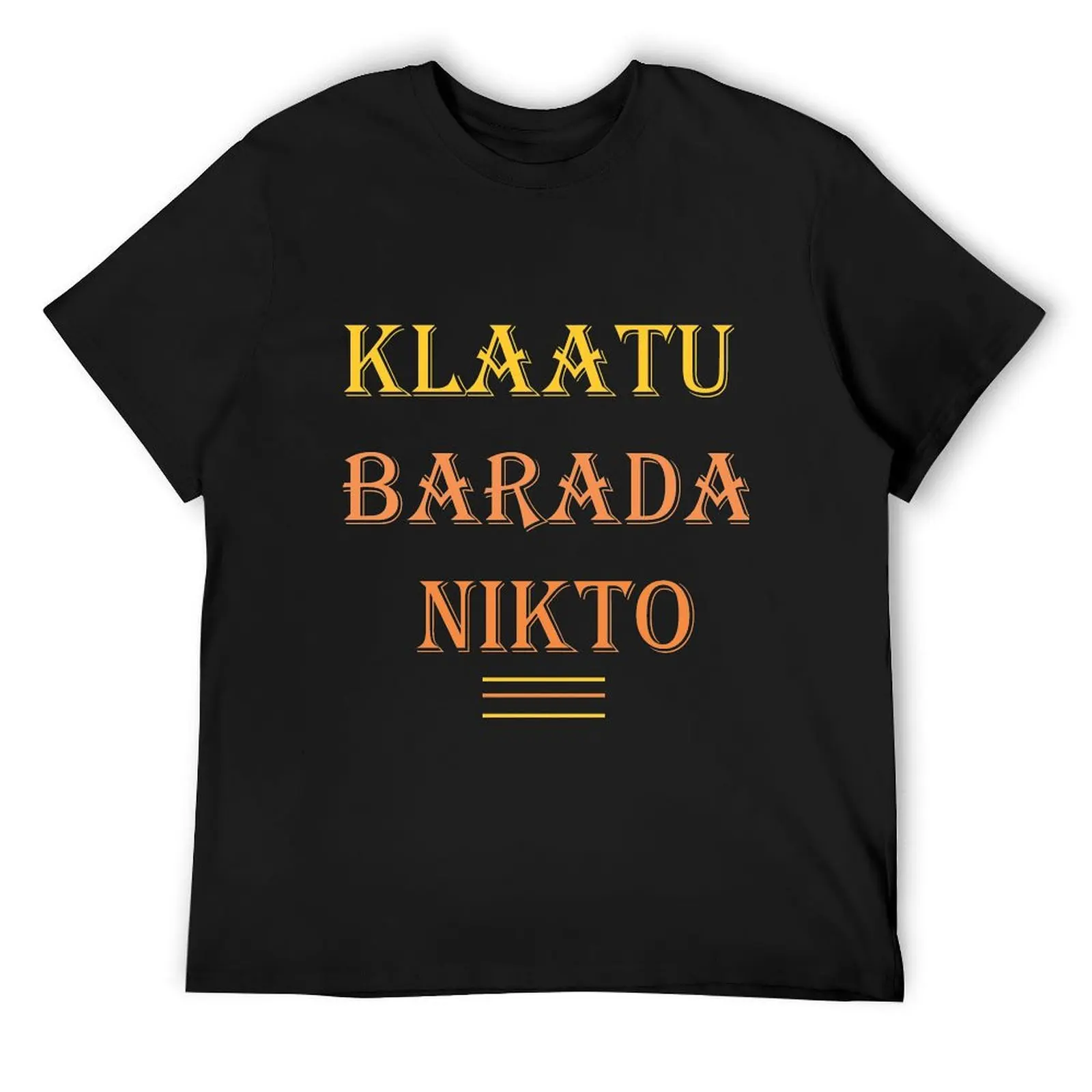 Klaatu barada nikto T-Shirt anime stuff man clothes Short sleeve tee anime t shirts men tshirt