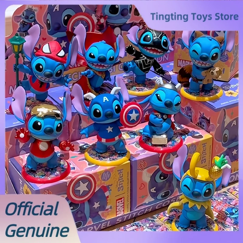 

Genuine Marvel Stitch Cosbi Figures Mini Blind Box Desktop Collectible Ornaments Pvc Model Toy Stitch Anime Figure Kids Gift