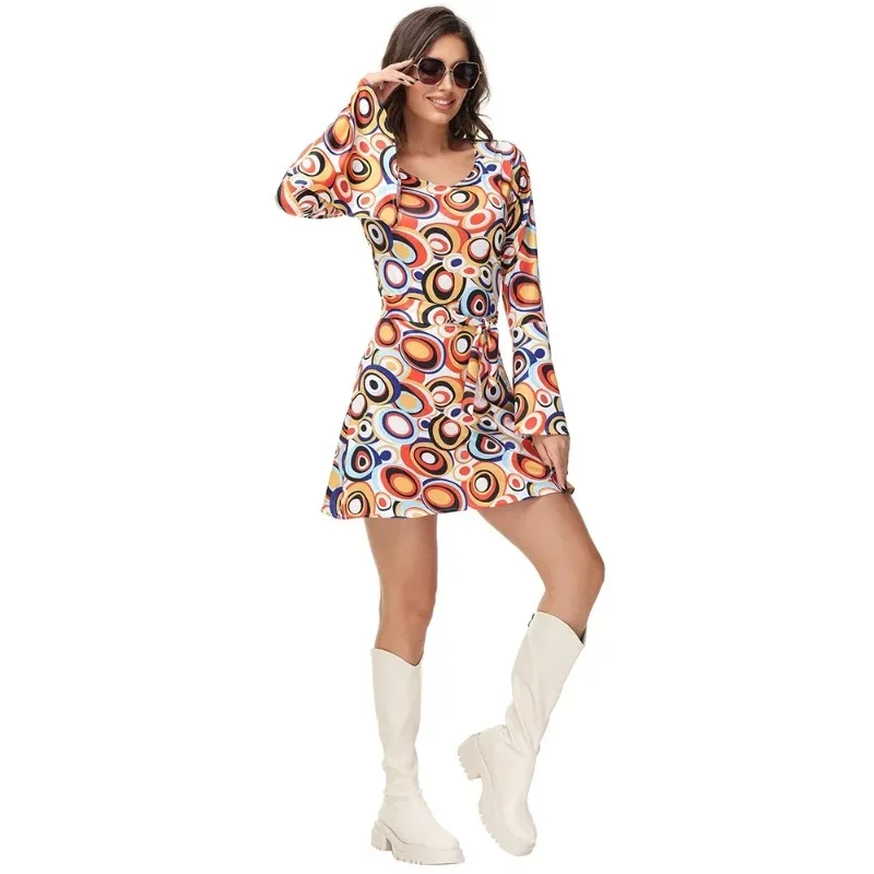 Men Women Retro 70s 80s Hippie Costume Disco Rock Hip-Hop for Cosplay Couples Purim Halloween Party Fantasia Dress Up view 3