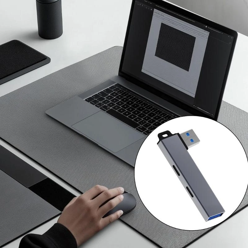 

652F Portable Aluminum Alloy USB3.0 Hub USB3.0 Docking Stations for Laptops and Desktops Plugs and Play High Performances