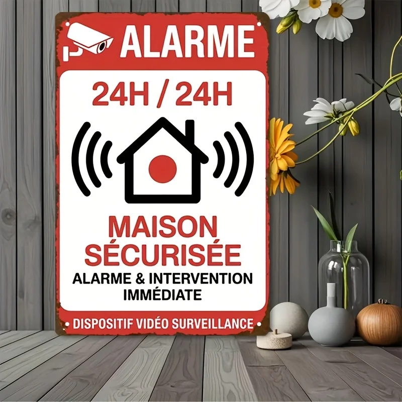 2D Flat - 2D Flat Retro Metal Sign Plaque - 20*30Cm/8*12Inch (Without Rope And Additions) | Metal Sign Plaque 24H24H Security Sy