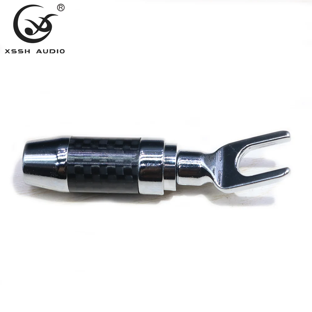 4 قطعة 8 قطعة XSSH OEM ODM لتقوم بها بنفسك النحاس مطلي الروديوم أو النحاس الأحمر اللون Y U-نوع 9 مللي متر كابل الصوت والفيديو المتكلم موصل الموز التوصيل