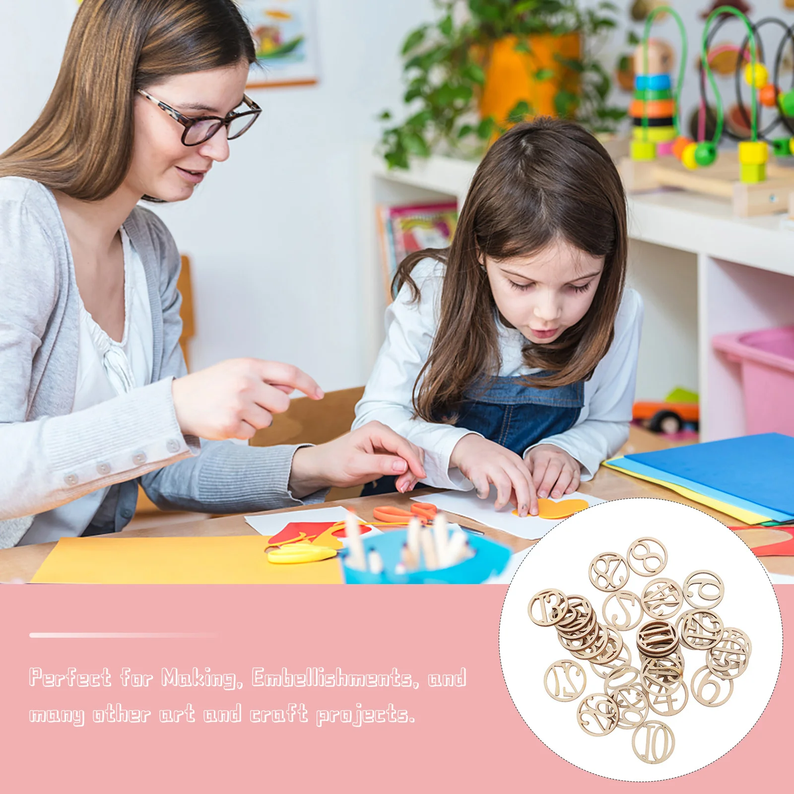 

30Pcs Wooden Number Decorative Pieces 1-30 Eco-Friendly DIY Wood Crafts for Home Wedding Party Photo Backdrop Props