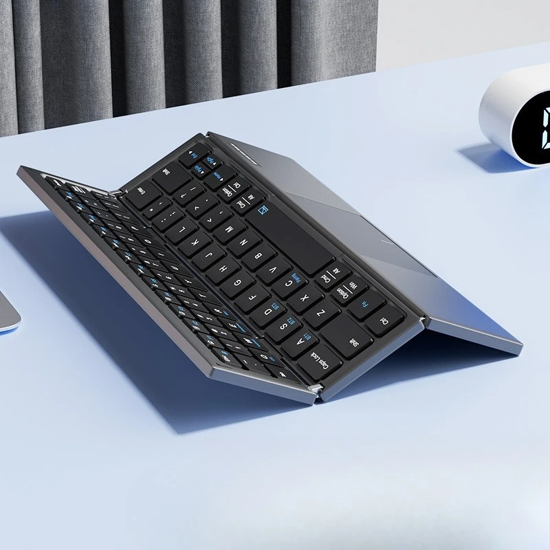 Wireless bluetooth triple folding touch keyboard mouse set mobile phone ipad tablet laptop portable