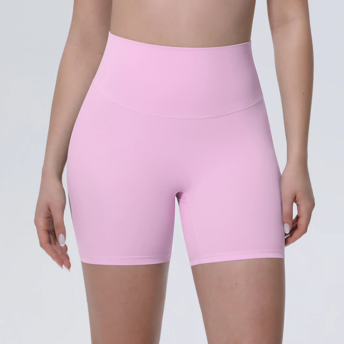 1 Stück Damen Sport-Kurze Yoga-Leggings Einfarbige Hochtaillierte Fitness-Shorts Schnelltrocknende Radfahr-Workout Nahtlose Shorts – Detail 39