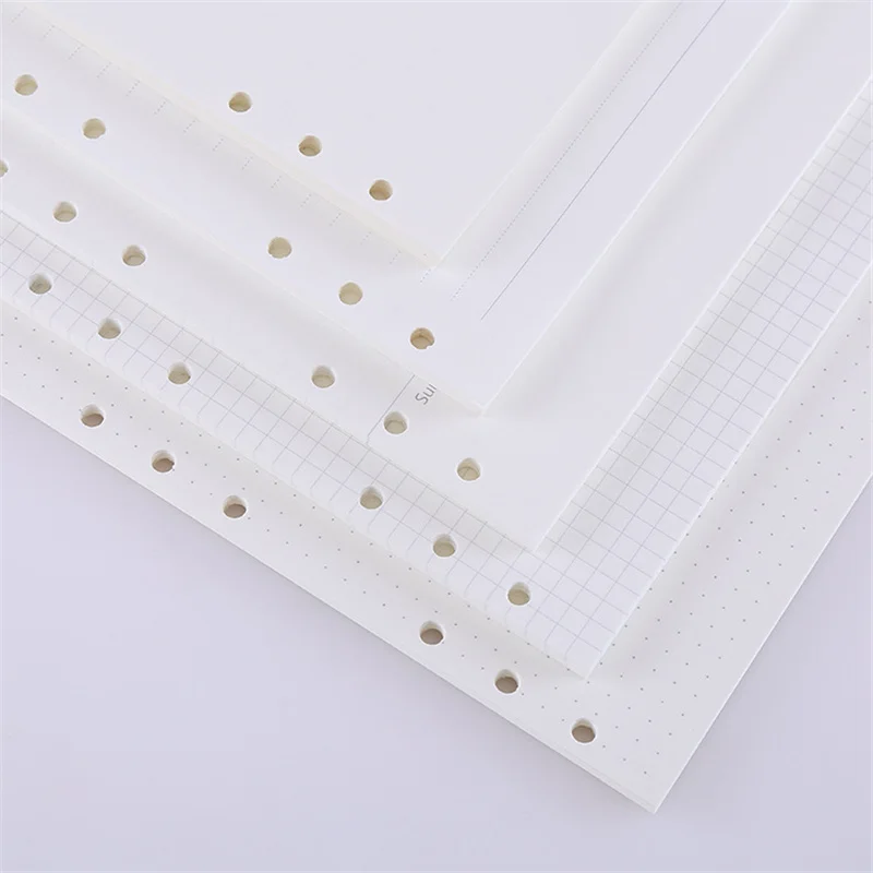 B5 9 Holes Loose-Leaf Notebook Refill Spiral Binder Paper Index Inside Page Dot Grid Blank Connell Stationery