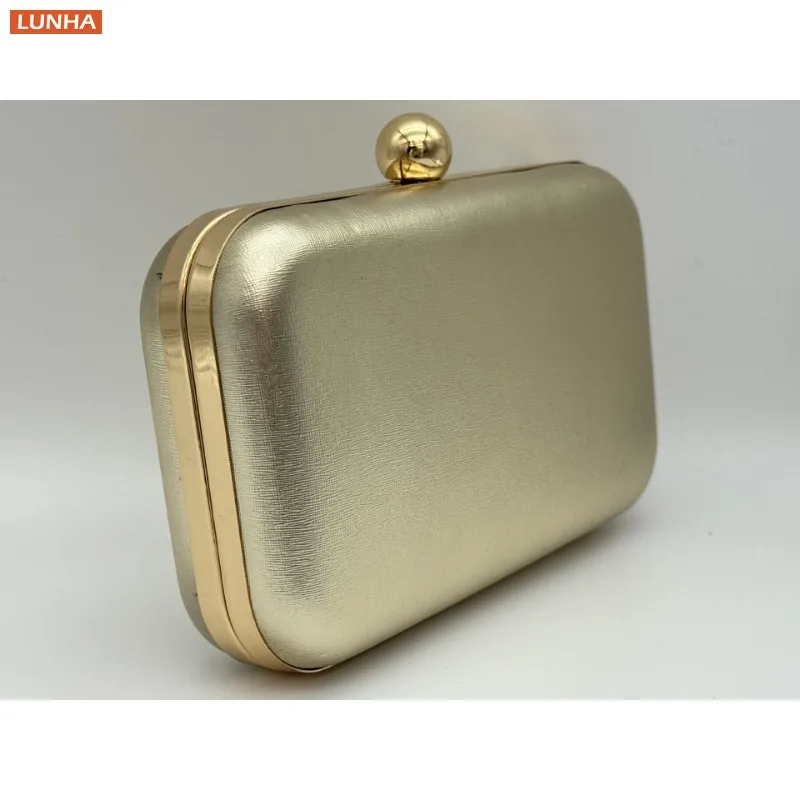 Evening Bags Vintage Metallic Box Bag Gold Silver Luxury Clutch Dinner Bag Hard Case Crossbody Purse for Party Wedding Gathering view 4