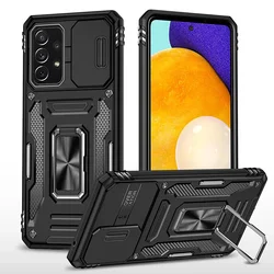 For Samsung Galaxy A55 A35 A32 Case Magnetic Holder Armor Cover Galaxy A12 A13 A22 A23 A71 A52 A72 A82 Slide Camera Lens Cover