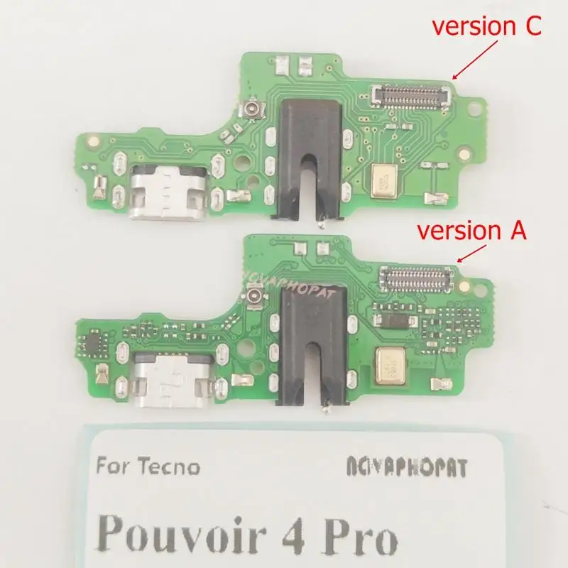 Novaphopat For Tecno Pouvoir 4 Pro USB Dock Charging Port Plug Charger Headphone Audio Jack Microphone Flex Cable Board