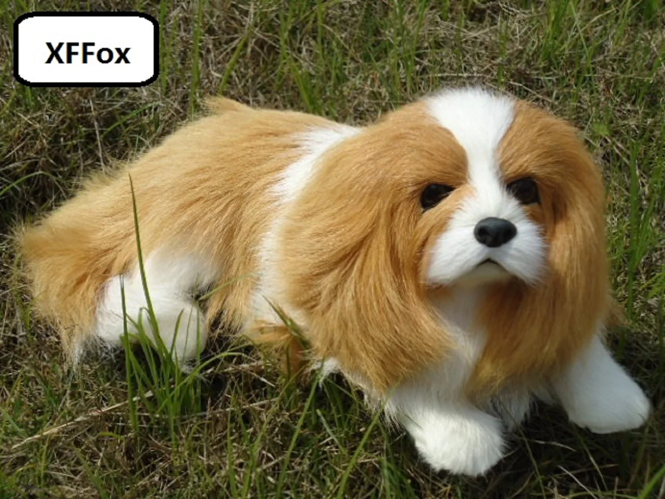Charles Lying Dog Model Realistic Plush & Plastic Gift Toy Approx. 26x13x10cm XF1583