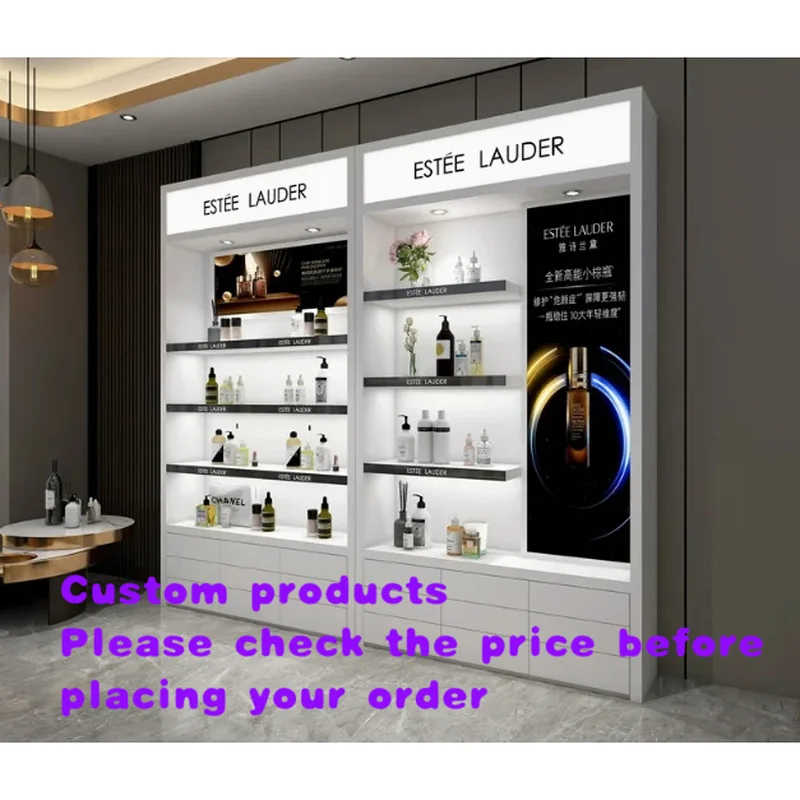 custom.Factory Custom Cosmetic Shelves Display Cabinet Stand and Makeup Display Wall Showcase Retail Makeup