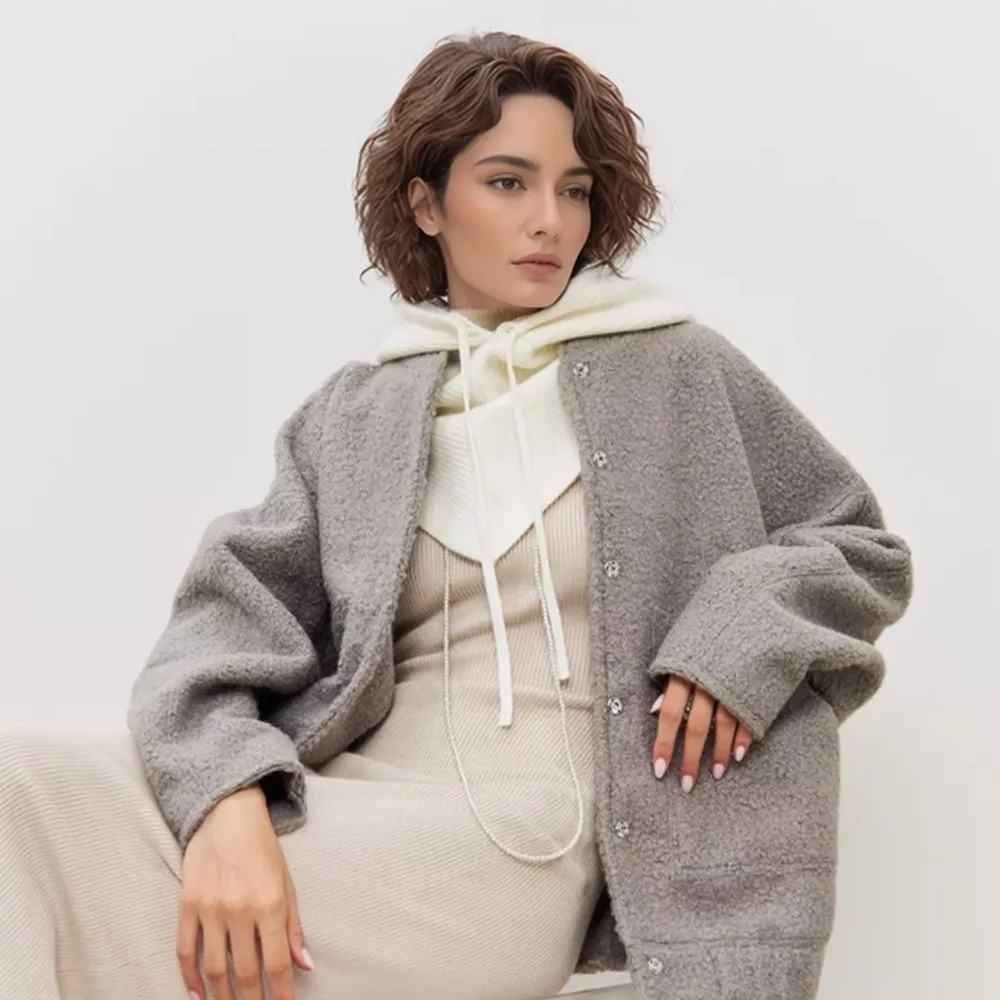 قبعة بالاكلافا شتوية صوفية لحماية الأذن، تصميم متكامل، طوق رقبة من قطعة واحدة، عنصر دافئ، نسيج محبوك