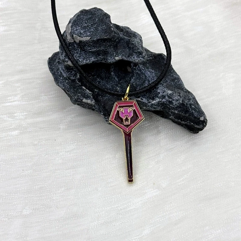 Movie KPop Saja Boys Cosplay Necklace Metal Light Stick Leather Strap Clavicle Chain Couple Choker Jewelry Accessories