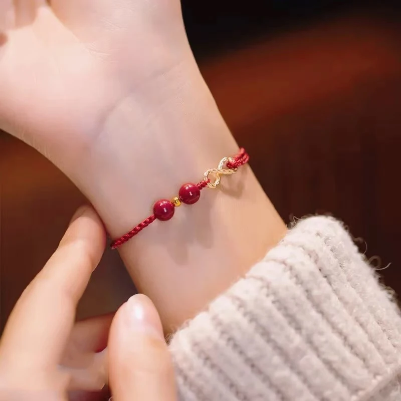 لانهائي محظوظ حبل أحمر مطرز سوار للنساء الرجال جلب الحظ السعيد الأزواج سوار مجموعة سحر حزب مجوهرات هدية