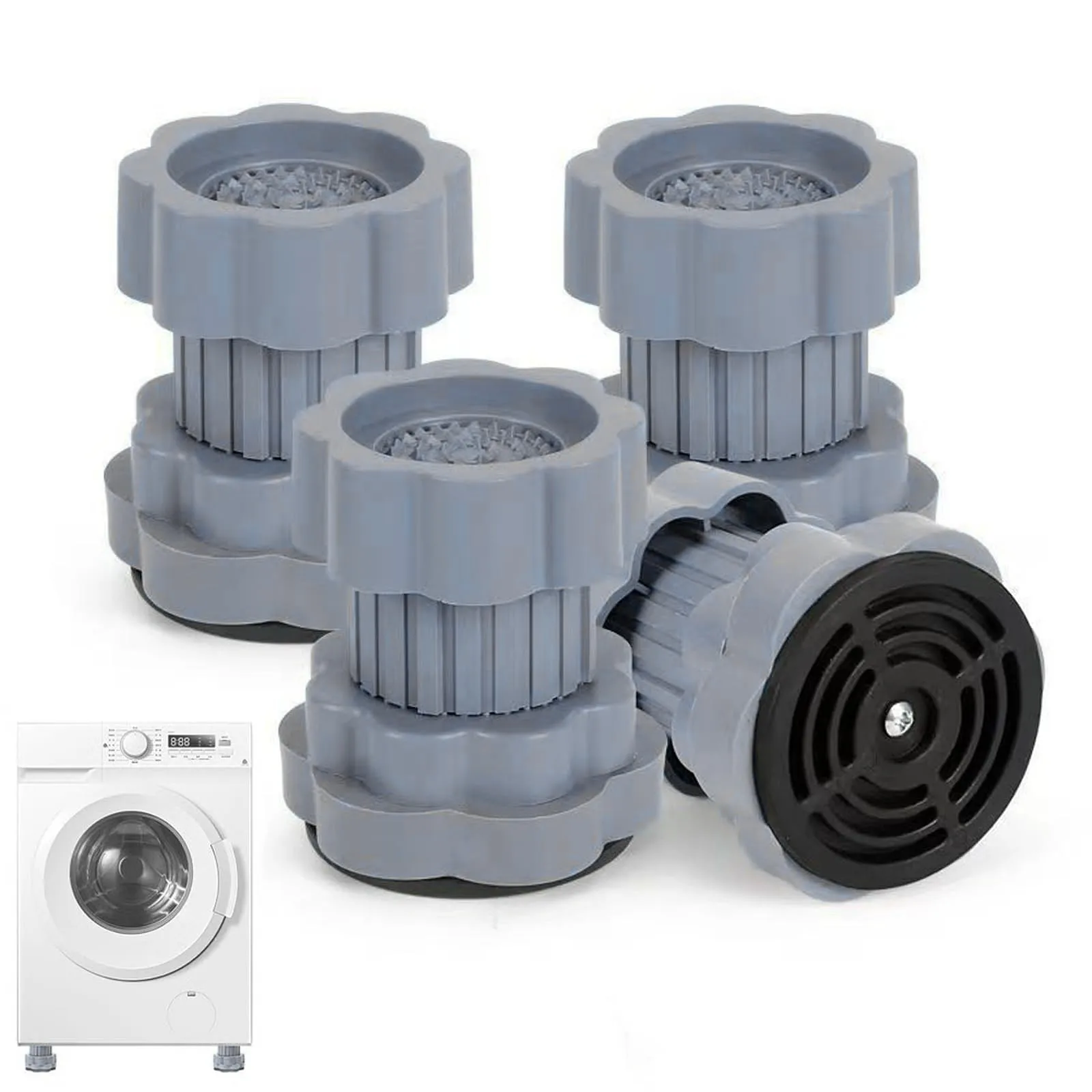 1/4 pezzi piedino per lavatrice riduzione del rumore assorbimento degli urti staffa rinforzata pad frigorifero ammortizzatori di supporto antiscivolo