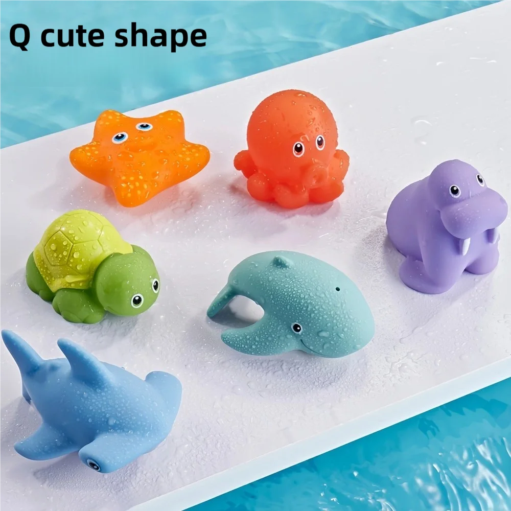Baby Bath Toy Turtle Water Spray Net Fishing Shark Children's Animal Squeeze Toy Floating Water Play Toy