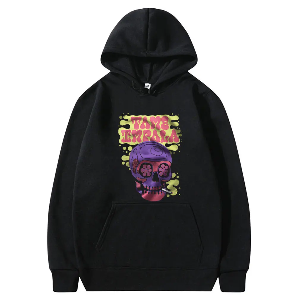 

Tame Impala Skull Smoking Graphic Hoodie Male Lndie Pop Rock Alternative Music Sweatshirt Men Fashion Vintage Oversized Hoodies