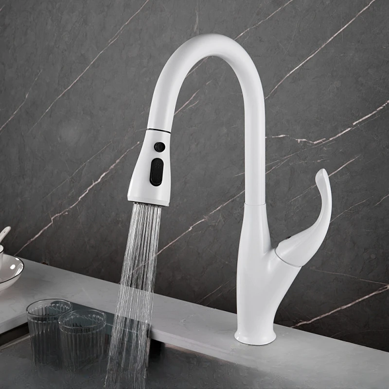 

Matte Black/Chrome Sensor Kitchen Faucet Pull out 360 Rotation Faucet Torneira Dual Outlet Water Modes Spout Hot Cold Mixer Tap