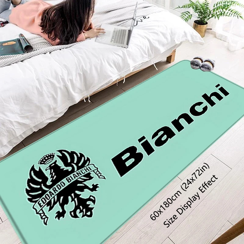 Capacho de flanela para bicicleta, tapete absorvente para pés internos b-bianchis, cozinha, corredor, decoração ideal para varanda