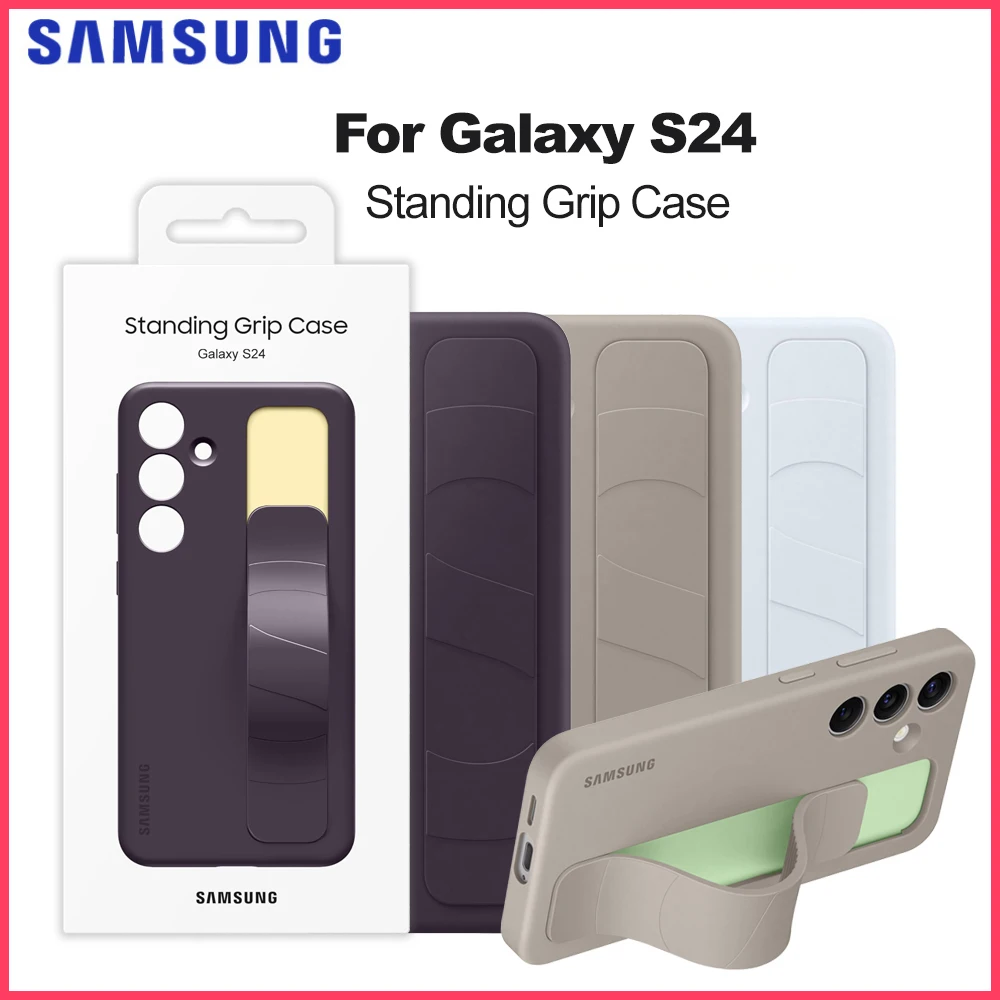

Original Samsung Galaxy S24 Standing Grip Case for Galaxy S24 Finger Holder Standing Grip Protective Case EF-GS921