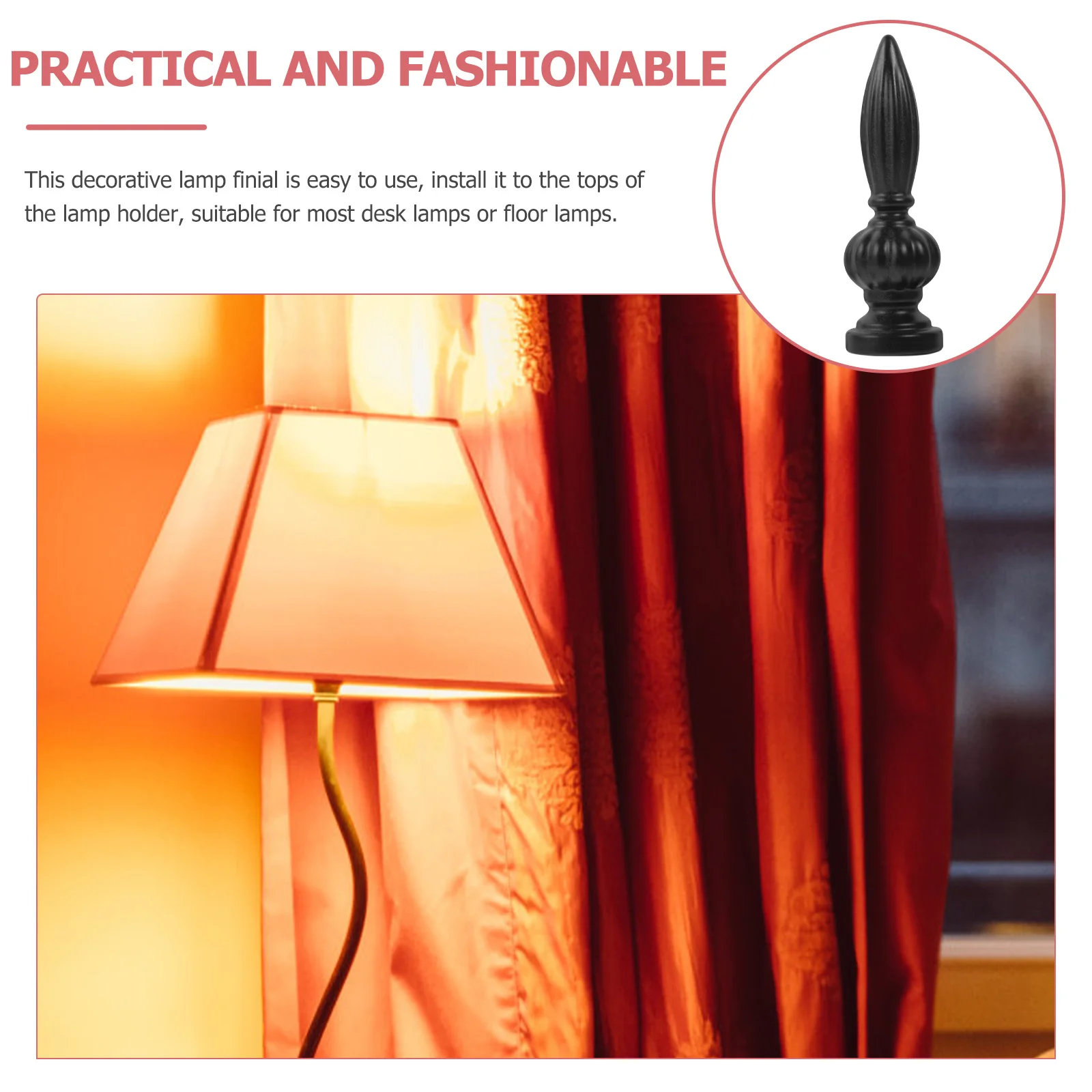 

4pcs Finials Tapped Retro Light Knob Decor Lampshade Holder Harp Finial Desk Lamp Decoration For Living Room Office Vintage