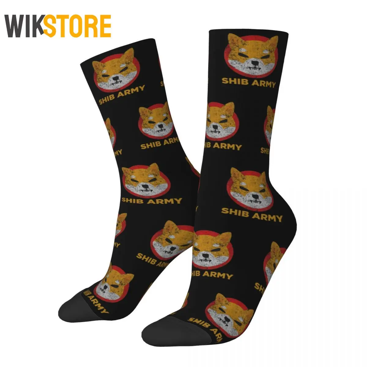 Colorful Women Men Male Retro Shib Army Shiba Inu Crypto Cryptocurrency Coin Socks Sweat Absorbing Breathable Basketball Socks