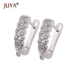 Juya Earrings Jewelry Making Supplies Charms diy Handmade Accessories Zircon Pearl Earring For Women Dangle Jewelry Materials