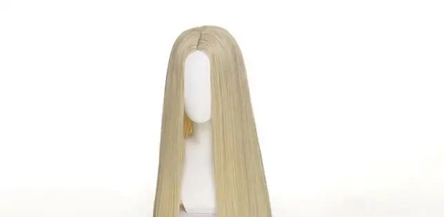 120cm/47 "Frauen Perücke lange blonde gemischte glatte Haare Perücke Halloween Rollenspiel verwirrt synthetische Perücke Kappe frei