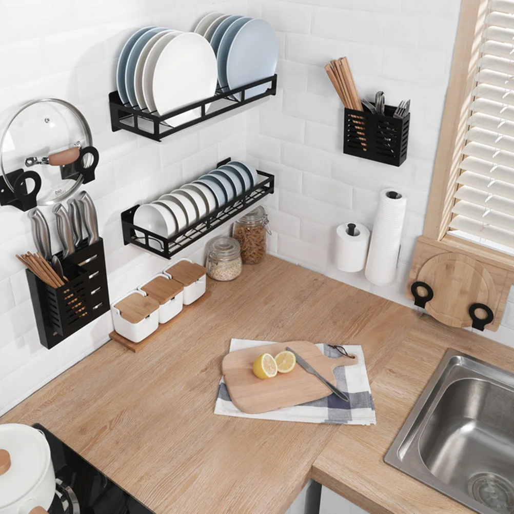1Pcs Kitchen Storage Rack Wall Mounted Stainless Steel Multifunctional Organizer Space Saving Kitchen Storage Holder
