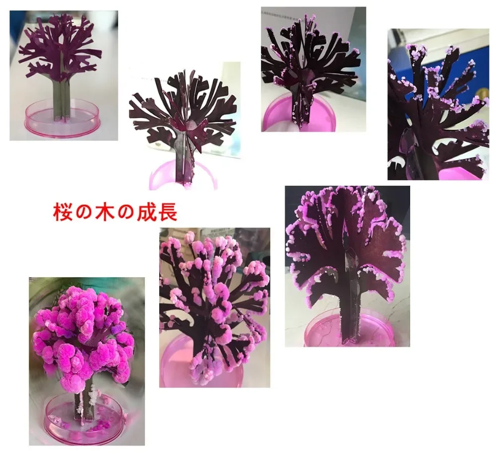 The Magic Growth Tree Magic Growing Paper Sakura 12*12cm 50g Funny Kids Gift Science Education For Learning