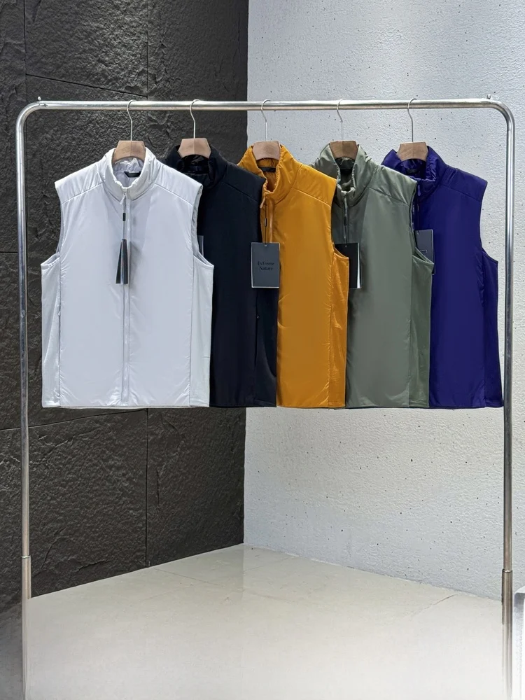 

Lightweight Outdoor Men's Autumn Winter Warm Breathable Stand Collar Cotton Vest Casual Versatile Zipper Closure Color