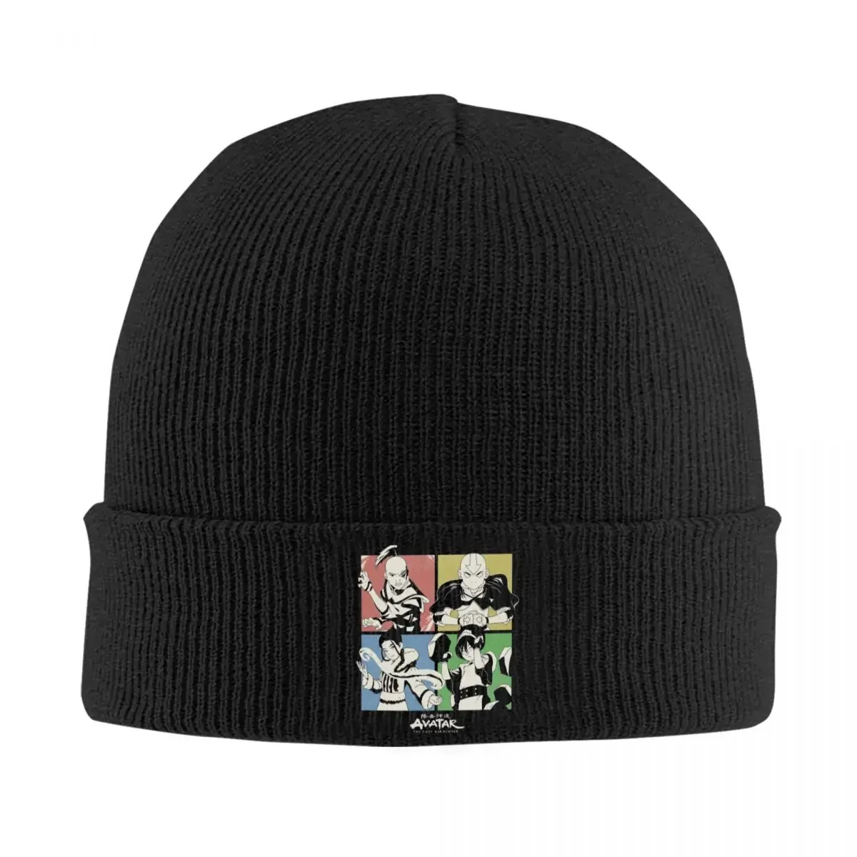 Avatar-The Last Airbender Four Square Group Poster Knit Hat Beanies Autumn Winter Hats Warm Street Cap Men Women